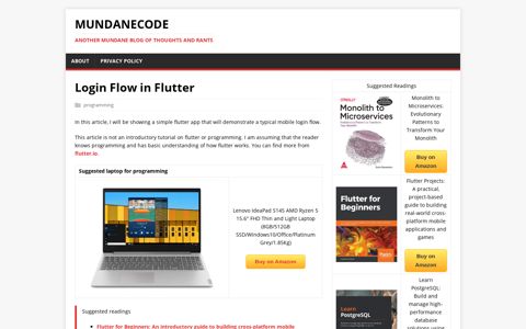 Login Flow in Flutter - mundaneCode