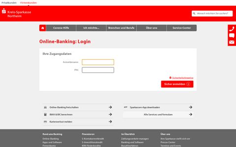 Login Online-Banking - Kreis-Sparkasse Northeim