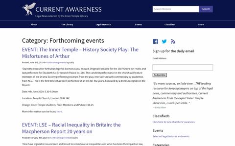 Forthcoming events – Current Awareness - Inner Temple ...