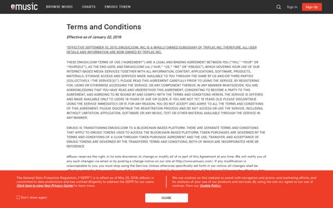 Terms and Conditions | Discover and Download Music | eMusic