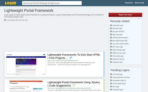 Lightweight Portal Framework - Loginii.com