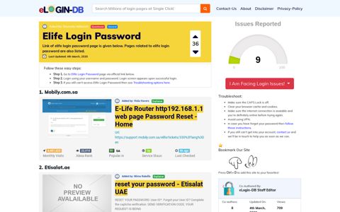 Elife Login Password