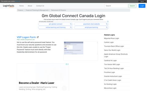 Gm Global Connect Canada - VSP Logon Form - LoginFacts
