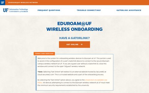 Eduroam@UF Wireless - Get Online