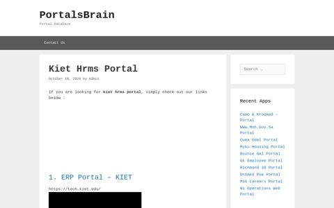 Kiet Hrms - Erp Portal - Kiet - PortalsBrain - Portal Database