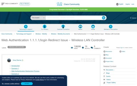 Web Authentication 1.1.1.1/login Redirect Issue - Wireless ...