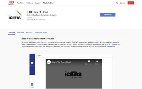 iCIMS Talent Cloud by iCIMS | ADP Marketplace