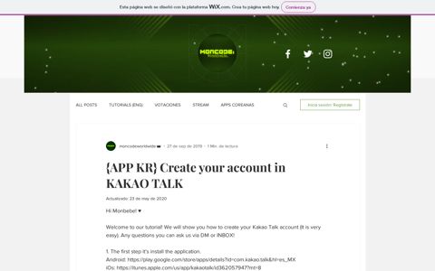 {APP KR} Create your account in KAKAO TALK - Wix.com