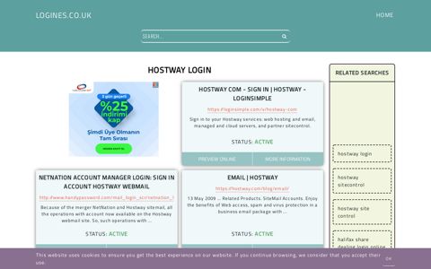 hostway login - General Information about Login - Logines.co.uk