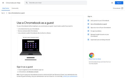 Use a Chromebook as a guest - Chromebook Help