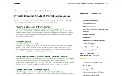 Infinite Campus Student Portal Login Joplin | Allgemeine ...