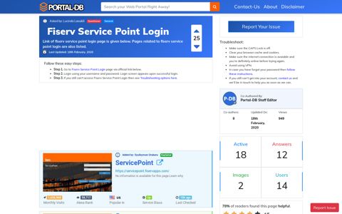 Fiserv Service Point Login - Portal-DB.live