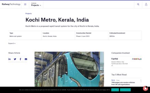 Kochi Metro, Kerala, India - Railway Technology