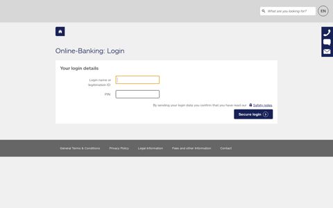 Online banking - Login