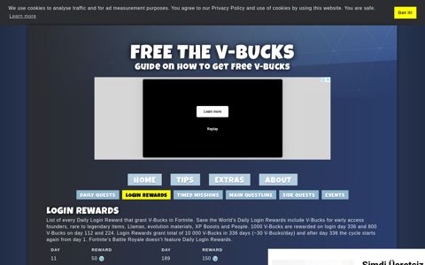 Daily Login rewards list with V-Bucks in Fortnite - Free the V ...