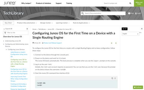Configuring Junos OS for the First Time on a Device with a ...