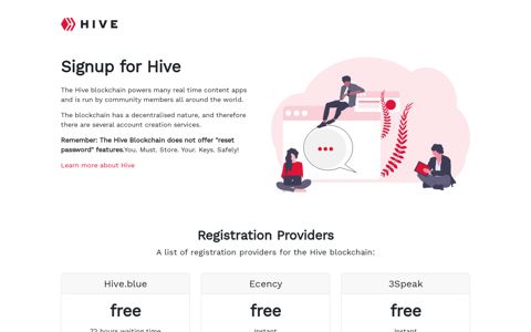 Signup for Hive