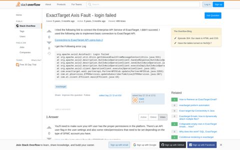 ExactTarget Axis Fault - login failed - Stack Overflow