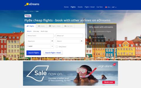 Cheap FlyBe flights - book with other airlines on eDreams UK