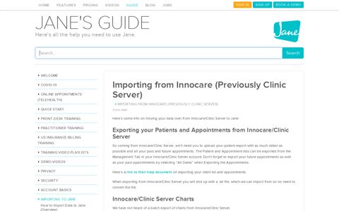 Importing from Innocare (Previously Clinic Server) | Jane App ...