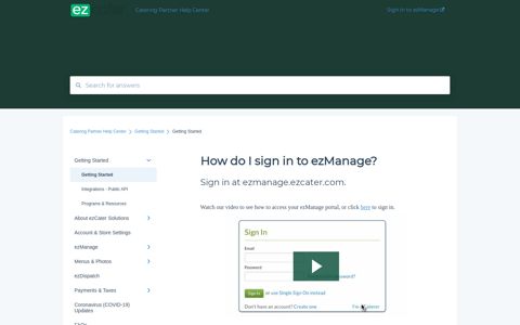 How do I sign in to ezManage? - ezCater