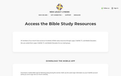 Access the Bible Study Resources | New Legacy Lynden