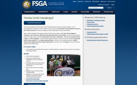 Florida GHIN Handicap® - Florida State Golf Association