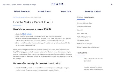 How to Make a Parent FSA ID | Financial Aid