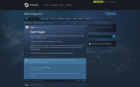 Can't login :: Elite Dangerous General Discussions - Steam ...
