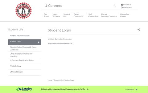 Student Login - U-Connect - Langley School District