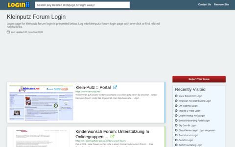 Kleinputz Forum Login - Loginii.com