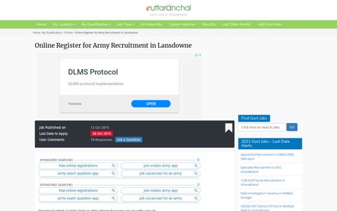 Online Registration for Army Recruitment in Lansdowne ...