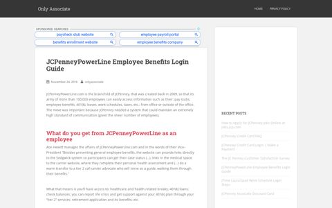JCPenneyPowerLine Employee Benefits Login Guide