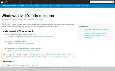 Windows Live ID authentication | Kentico 10 Documentation