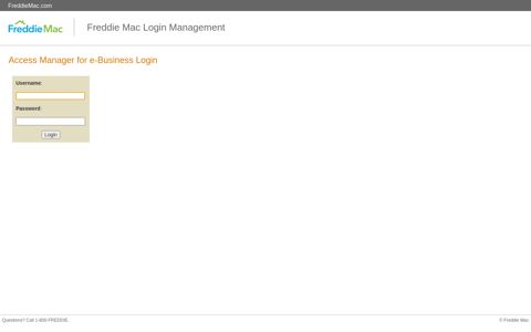 Access Manager for e-Business Login - Freddie Mac Login ...