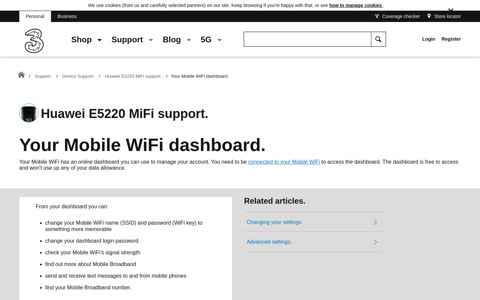 Huawei E5220 MiFi support - Your Mobile WiFi dashboard ...