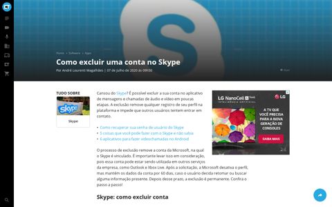 Como excluir uma conta no Skype - Canaltech