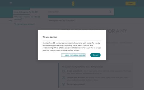 How do I register for a My EE account? | Help | EE