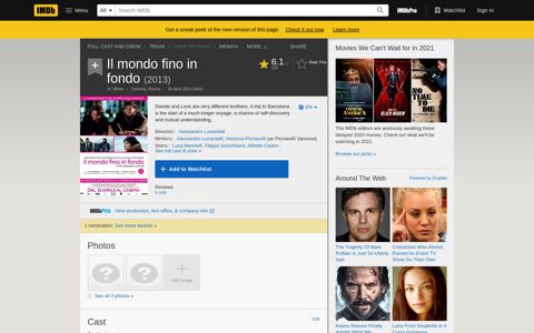 Il mondo fino in fondo (2013) - IMDb
