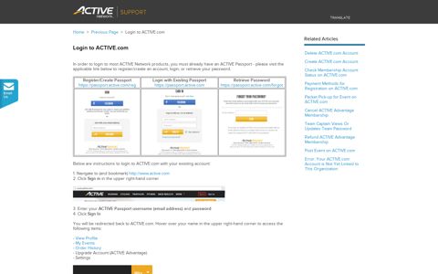 Login to ACTIVE.com | ACTIVE.com Help & Support