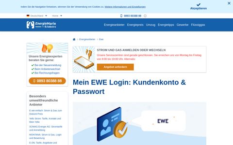 Mein EWE Login: Kundenkonto & Passwort - Energiemarie