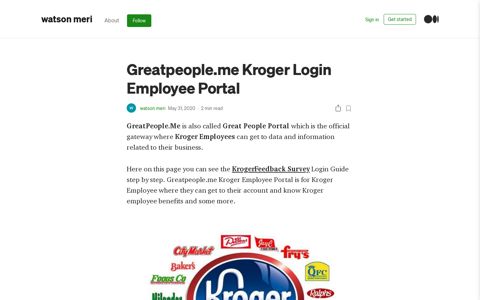 Greatpeople.me Kroger Login Employee Portal | by watson ...