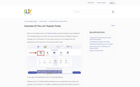 Overview of the LUV Teacher Portal – Level Up Village Support