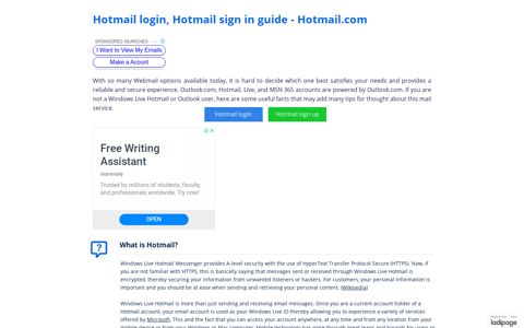 Hotmail login, Msn Hotmail sign in guide - Hotmail.com - Scalar