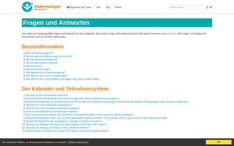 FAQ - Kadermanager.de