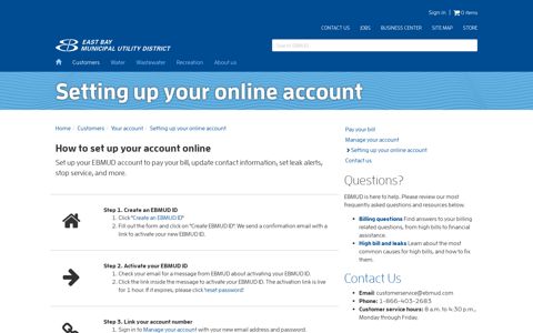 Setting up your online ... - East Bay Municipal Utility District