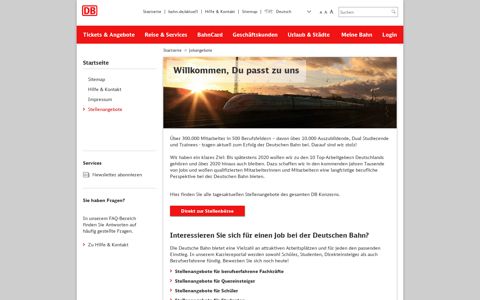 Stellenangebote: Finden Sie Ihren Job bei der Deutschen Bahn