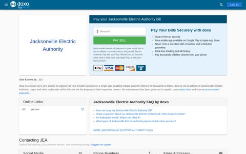 Jacksonville Electric Authority (JEA) | Pay Your Bill Online ...