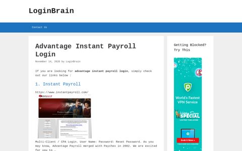 advantage instant payroll login - LoginBrain