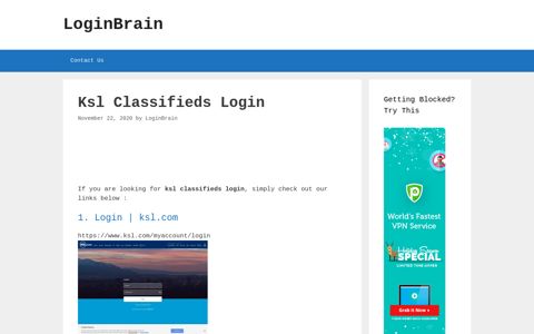 Ksl Classifieds Login | Ksl.Com - LoginBrain